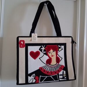 RARE Vintage Lulu Guinness Queen Of Hearts Handbag